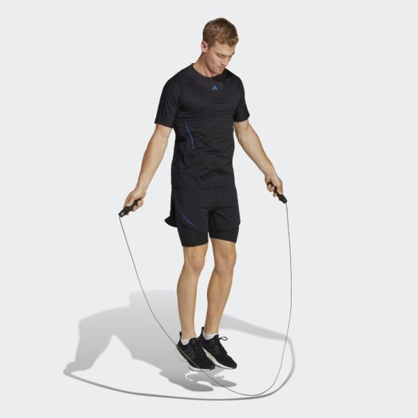 Short D'entrainement Heat.rdy Hiit 2-en-1 Adidas Noir