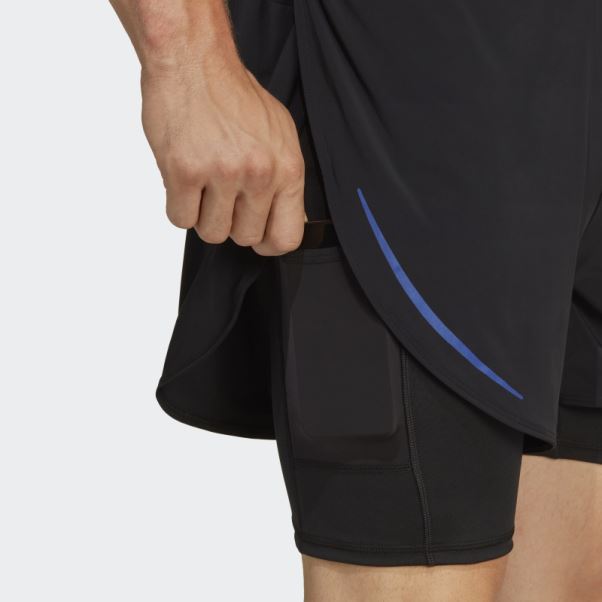 Short D'entrainement Heat.rdy Hiit 2-en-1 Adidas Noir