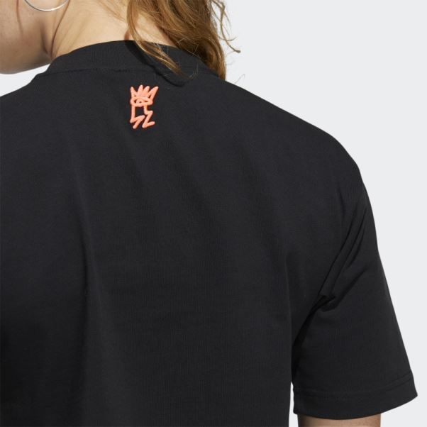 T-shirt Noir Love Unites Crop Trèfle Adidas
