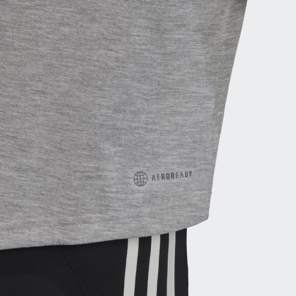 T-shirt Gris Moyen Aeroready Conçu Pour Se Déplacer à Imprimé Tigre Adidas