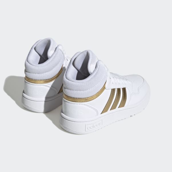Adidas Hoops Mid Lifestyle Basket Lacets Chaussures Blanc