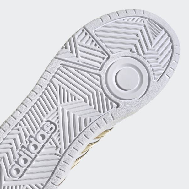 Adidas Hoops Mid Lifestyle Basket Lacets Chaussures Blanc