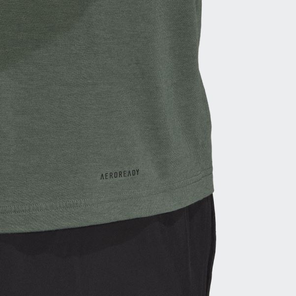 Adidas Oxyde Vert Aeroready Conçu Pour Se Déplacer T-shirt De Sport Feelready