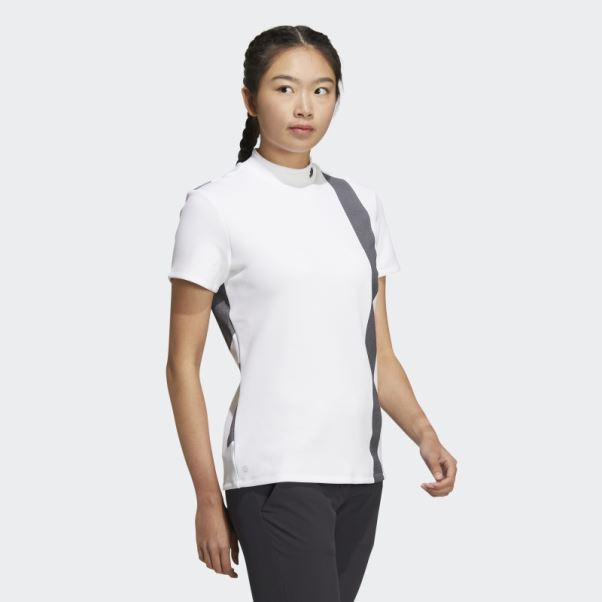 Adidas Aeroready T-shirt à Col Montant à 3 Barres Blanc