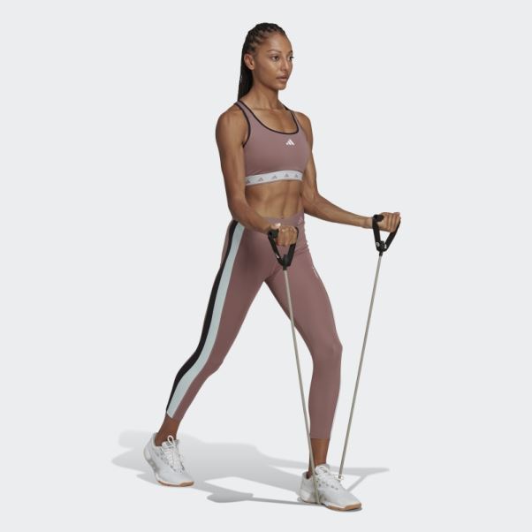 Soutien-gorge Techfit à Maintien Moyen Adidas Hyperglam Powerreact Violet