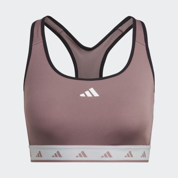 Soutien-gorge Techfit à Maintien Moyen Adidas Hyperglam Powerreact Violet