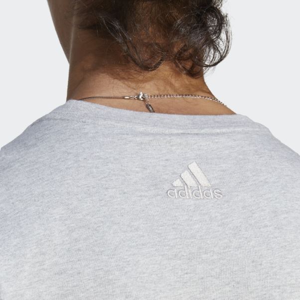 Tee Shirt Manches Longues Essentials Gris Moyen Adidas