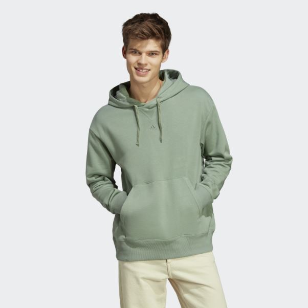 Adidas All Szn French Terry Sweat à Capuche Argent Vert