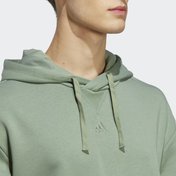 Adidas All Szn French Terry Sweat à Capuche Argent Vert