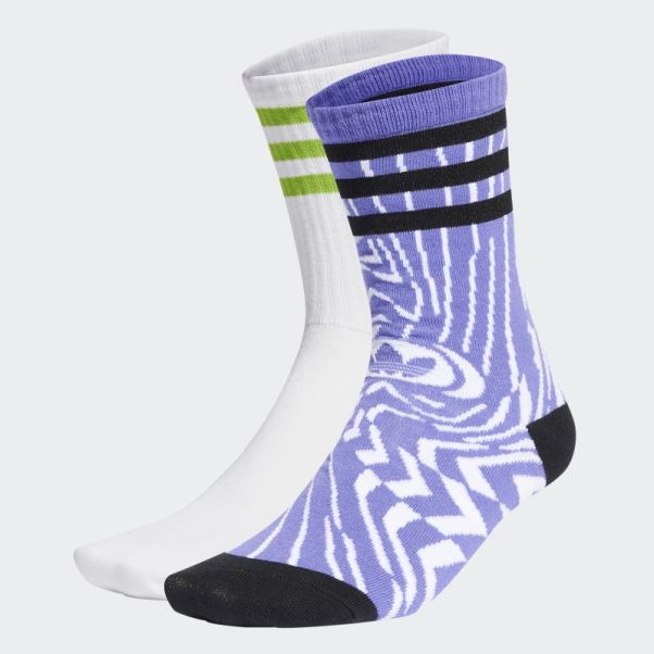 Adidas Rekive Mid Crew Chaussettes 2 Paires Blanc Chaud