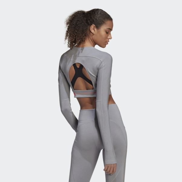 Adidas By Stella Mccartney Truestrength Cropped Manches Longues Hot Light Onix