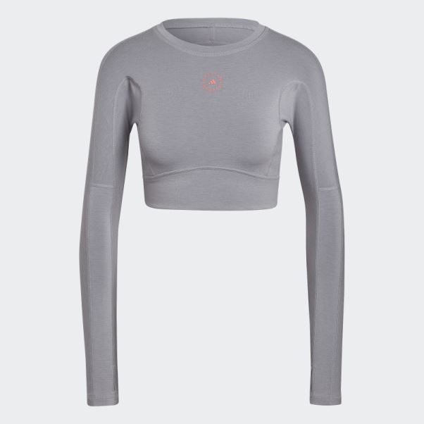 Adidas By Stella Mccartney Truestrength Cropped Manches Longues Hot Light Onix