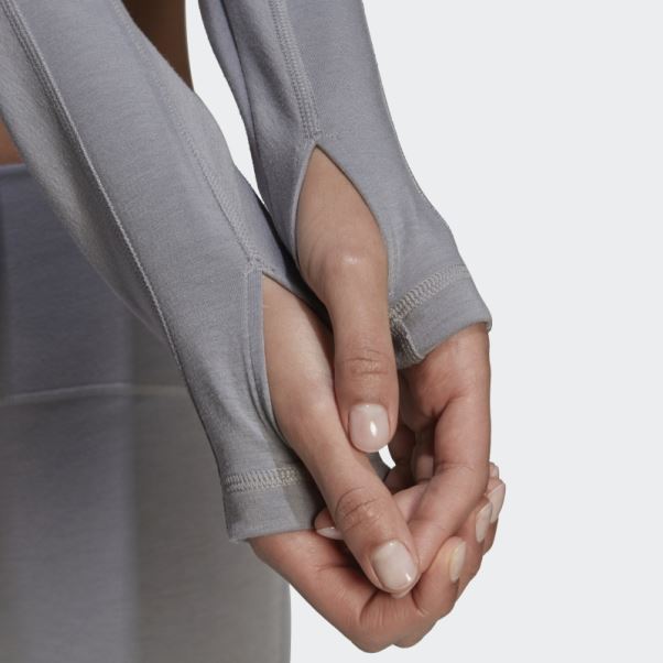 Adidas By Stella Mccartney Truestrength Cropped Manches Longues Light Onix Mode