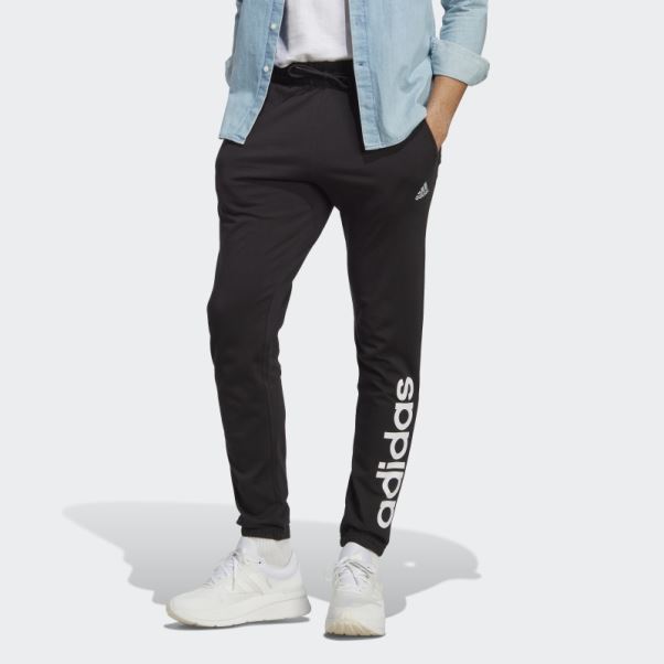 Pantalon De Jogging Fuselé à Logo Aux Poignets élastiqués Essentials En Jersey Simple Noir Adidas