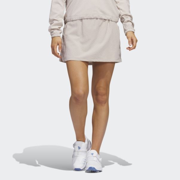 Adidas Jupe De Golf Taupe Seersucker 16 Pouces