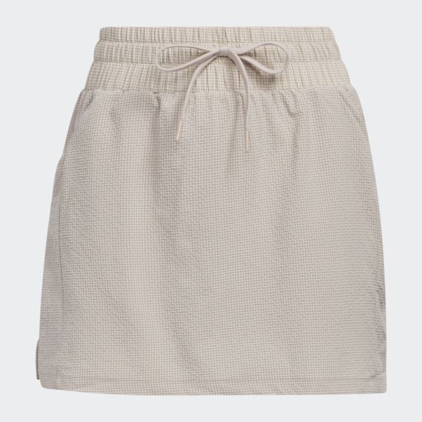 Jupe-short De Golf Seersucker 16 Pouces Taupe Adidas