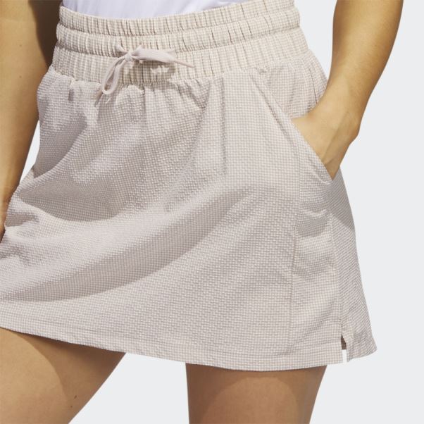 Jupe-short De Golf Seersucker 16 Pouces Taupe Adidas