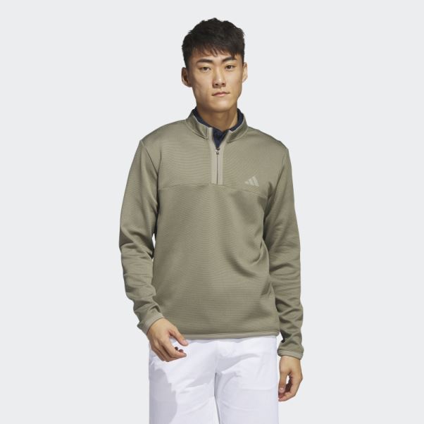 Pull De Golf Olive Microdot 1/4-zip Adidas