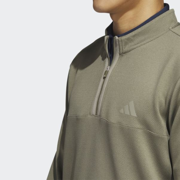 Pull De Golf Olive Microdot 1/4-zip Adidas
