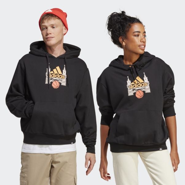 Sweat à Capuche Graphique Adidas Noir