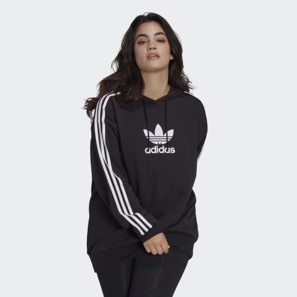 Sweat à Capuche Adicolor Trèfle Noir (grande Taille) Adidas