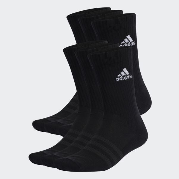 Chaussettes Matelassées Sportswear Crew 6 Paires Adidas Noir