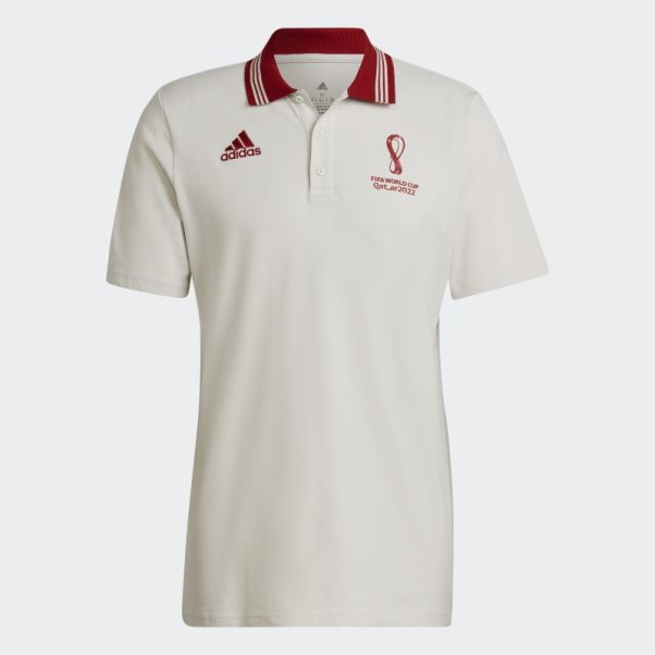 Polo Emblème Officiel Adidas Coupe Du Monde Fifa 2022 Talc