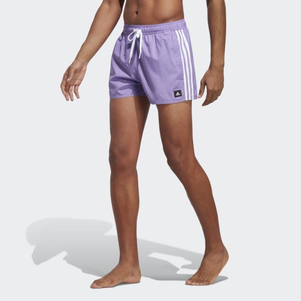 Short De Bain 3 Bandes Clx Violet Adidas