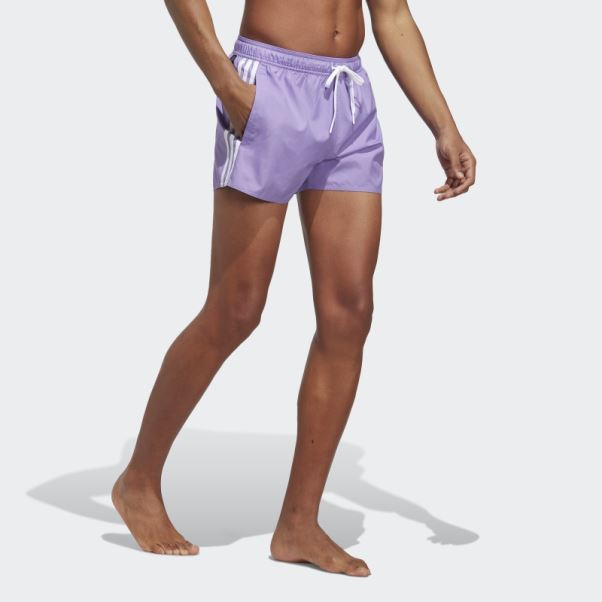 Short De Bain 3 Bandes Clx Violet Adidas