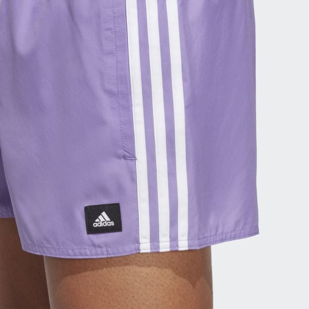 Short De Bain 3 Bandes Clx Violet Adidas