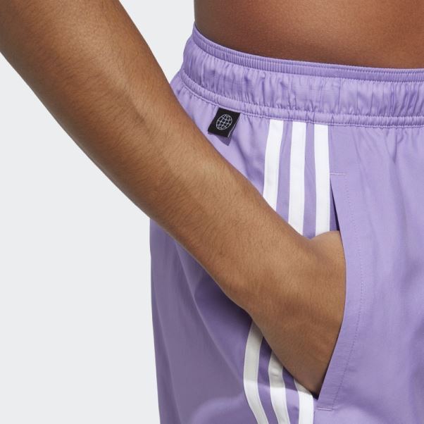 Short De Bain 3 Bandes Clx Violet Adidas