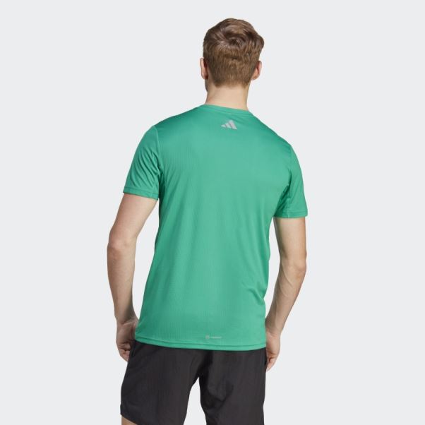 T-shirt Adidas Run Icon 3 Bar Logo Vert Court
