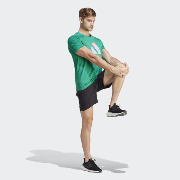 T-shirt Adidas Run Icon 3 Bar Logo Vert Court