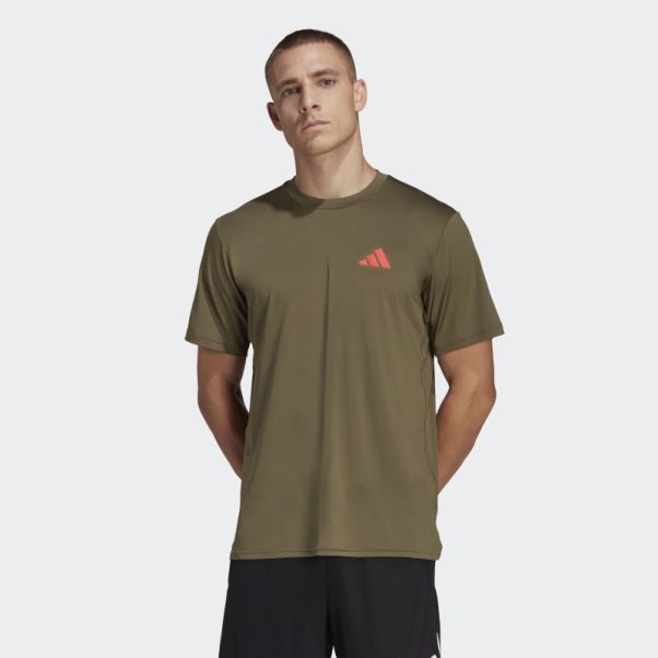 T-shirt D'entraînement Stretch Saisonnier Adidas Train Essentials Olive