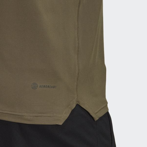 T-shirt D'entraînement Stretch Saisonnier Adidas Train Essentials Olive