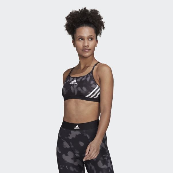 Adidas Aeroreact Light-support Hyperglam Imprimé Soutien-gorge Mode Gris