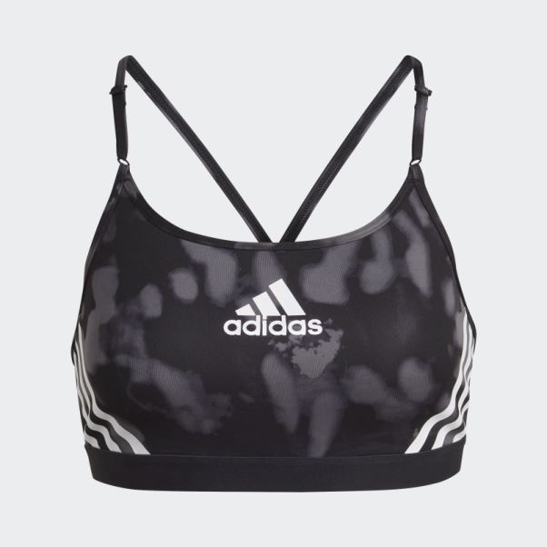 Adidas Aeroreact Light-support Hyperglam Imprimé Soutien-gorge Mode Gris