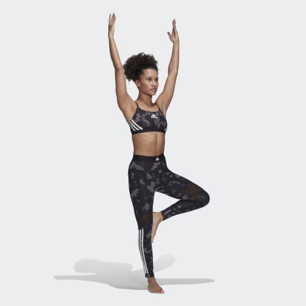 Adidas Aeroreact Light-support Hyperglam Soutien-gorge Imprimé Gris