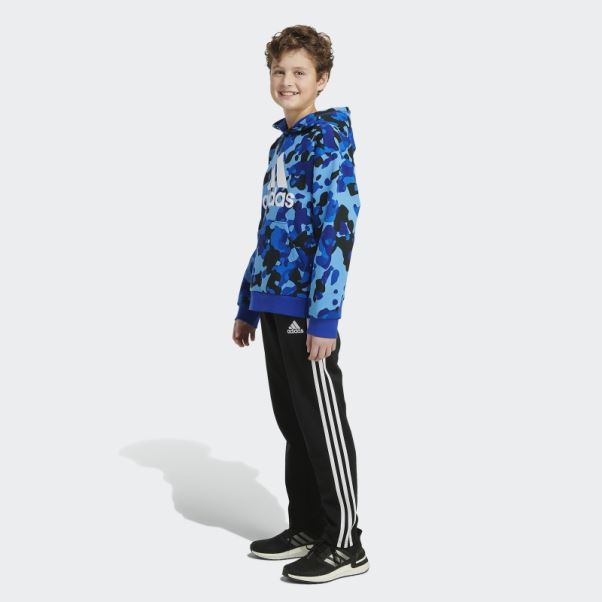 Sweat à Capuche Imprimé Camouflage Bleu Royal Adidas