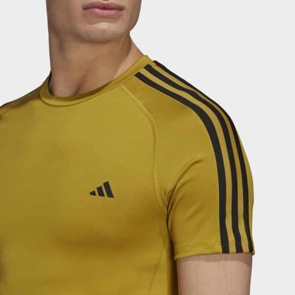 Techfit 3-stripes T-shirt D'entraînement Olive Adidas