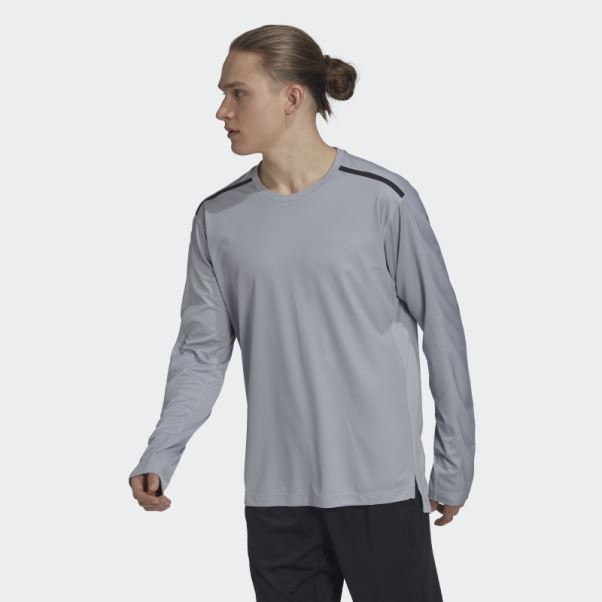 Haut à Manches Longues Enduit De Pu D'entraînement Argenté Adidas