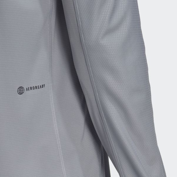 Haut à Manches Longues Enduit De Pu D'entraînement Argenté Adidas