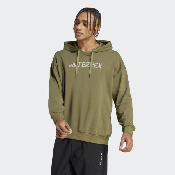Sweat à Capuche Avec Grand Logo Terrex (non Genré) Adidas Olive