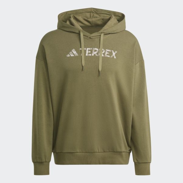 Sweat à Capuche Avec Grand Logo Terrex (non Genré) Adidas Olive