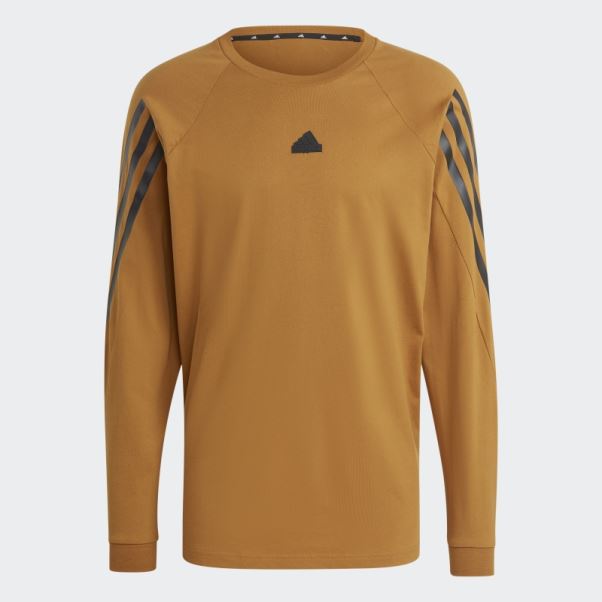 Future Icons T-shirt à Manches Longues à 3 Bandes Bronze Adidas