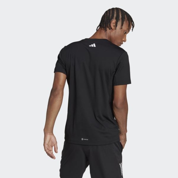 T-shirt Run Icon 3 Bar Logo Noir Adidas