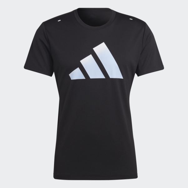 T-shirt Run Icon 3 Bar Logo Noir Adidas