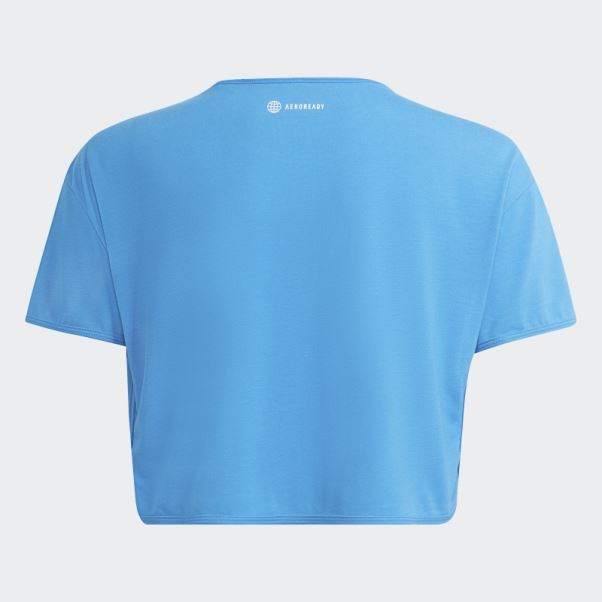 Adidas Aeroready Power Training T-shirt Court Logo Bleu