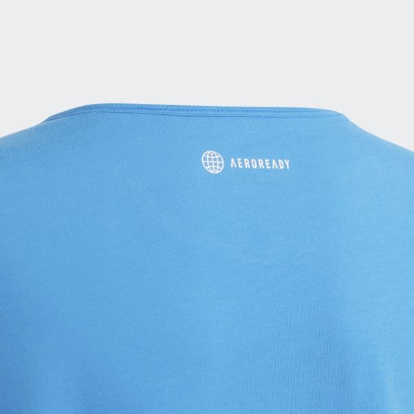 Adidas Aeroready Power Training T-shirt Court Logo Bleu