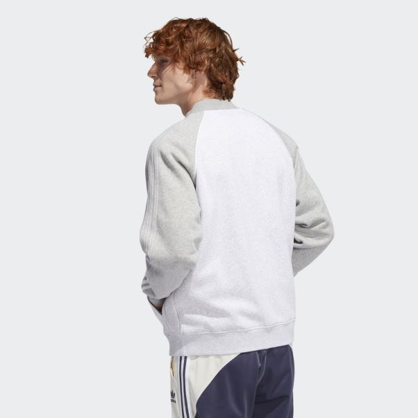 Adidas Veste De Survêtement Polaire Sst Gris Clair Chiné